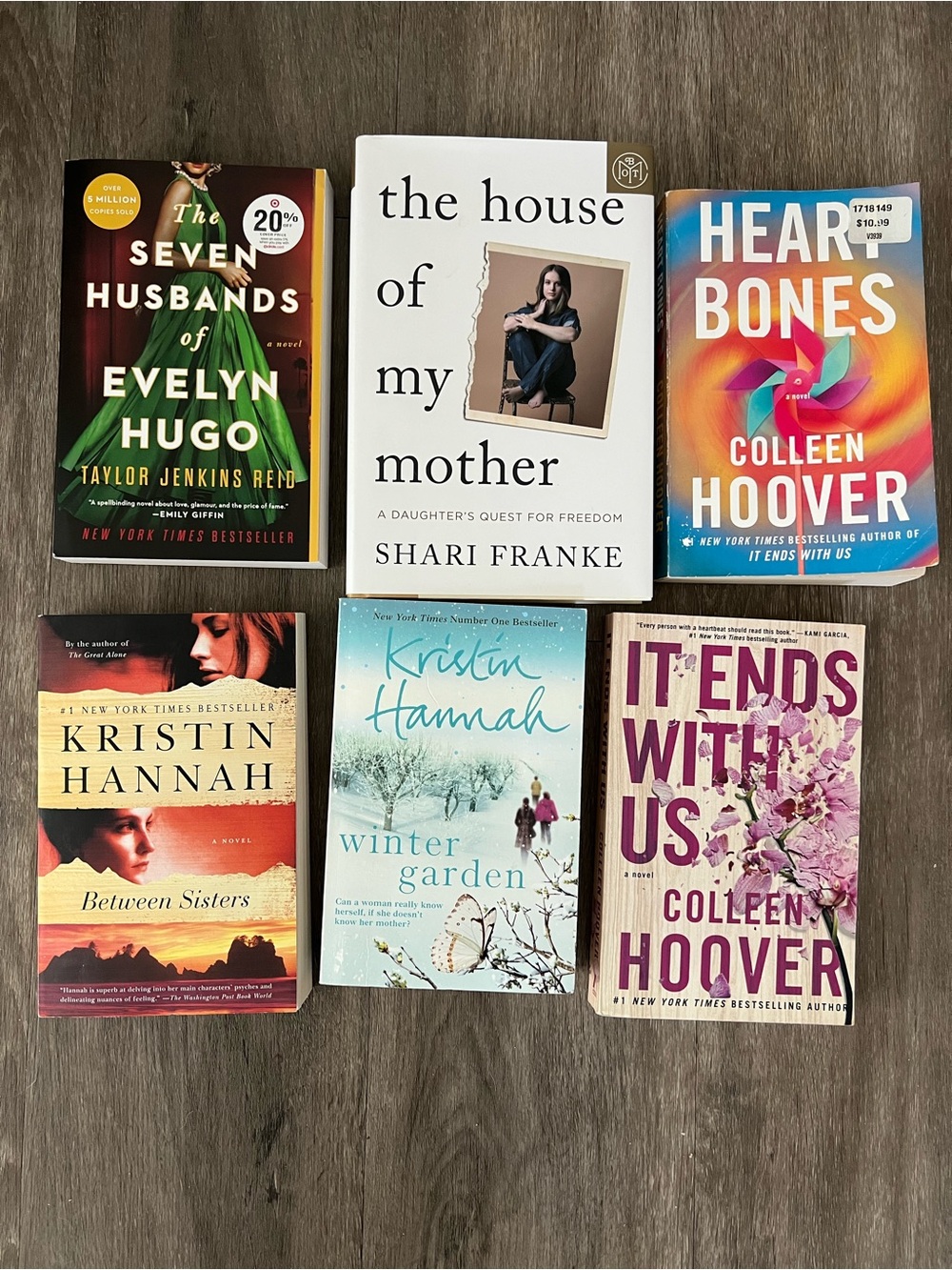 Lot of 6 Paperback Novels - Mixed Covers (Colorful, White, Blue, Pink)